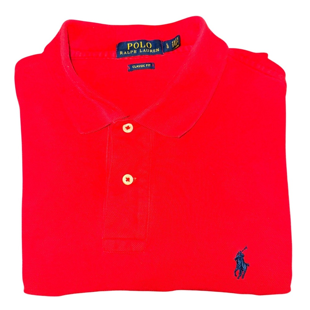 Polo Ralph Lauren Red Short Sleeve Cotton Mesh Pique Polo Shirt XL
